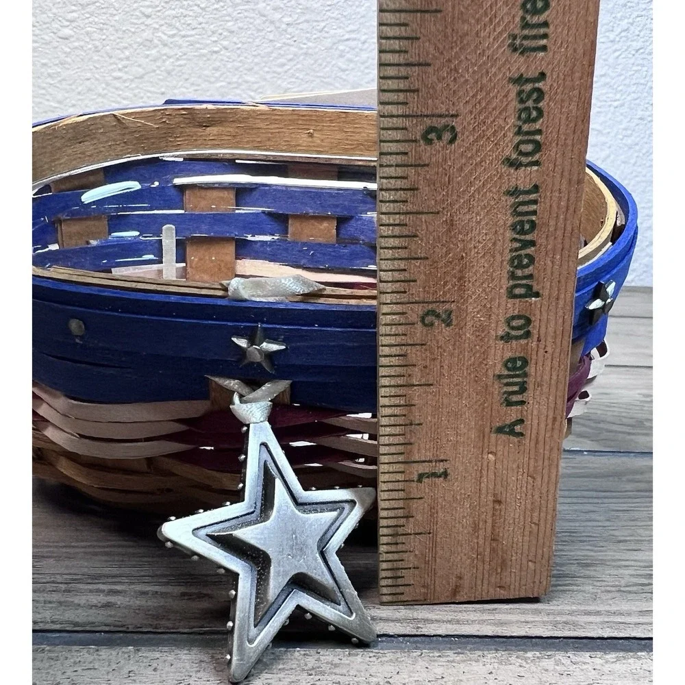 Longaberger 2009 NWT Stars & Stripes Basket Combo W/ Lid, Protector! Tie-On USA
